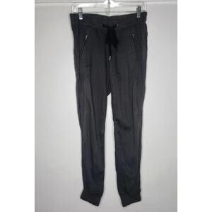 Converse  Jogger Pants Womens Small Black Zipper Pockets Drawstring Cuffed